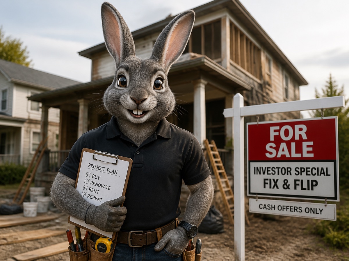 The Buyer — a friendly cash home buyer standing in front of a house he's buying